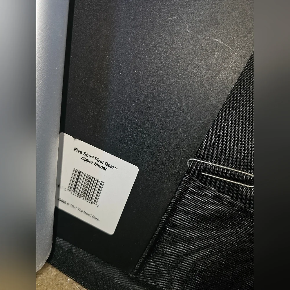 Mead Five Star Trapper Keeper Black 3 Ring Binder Zipper School Student VTG 1991